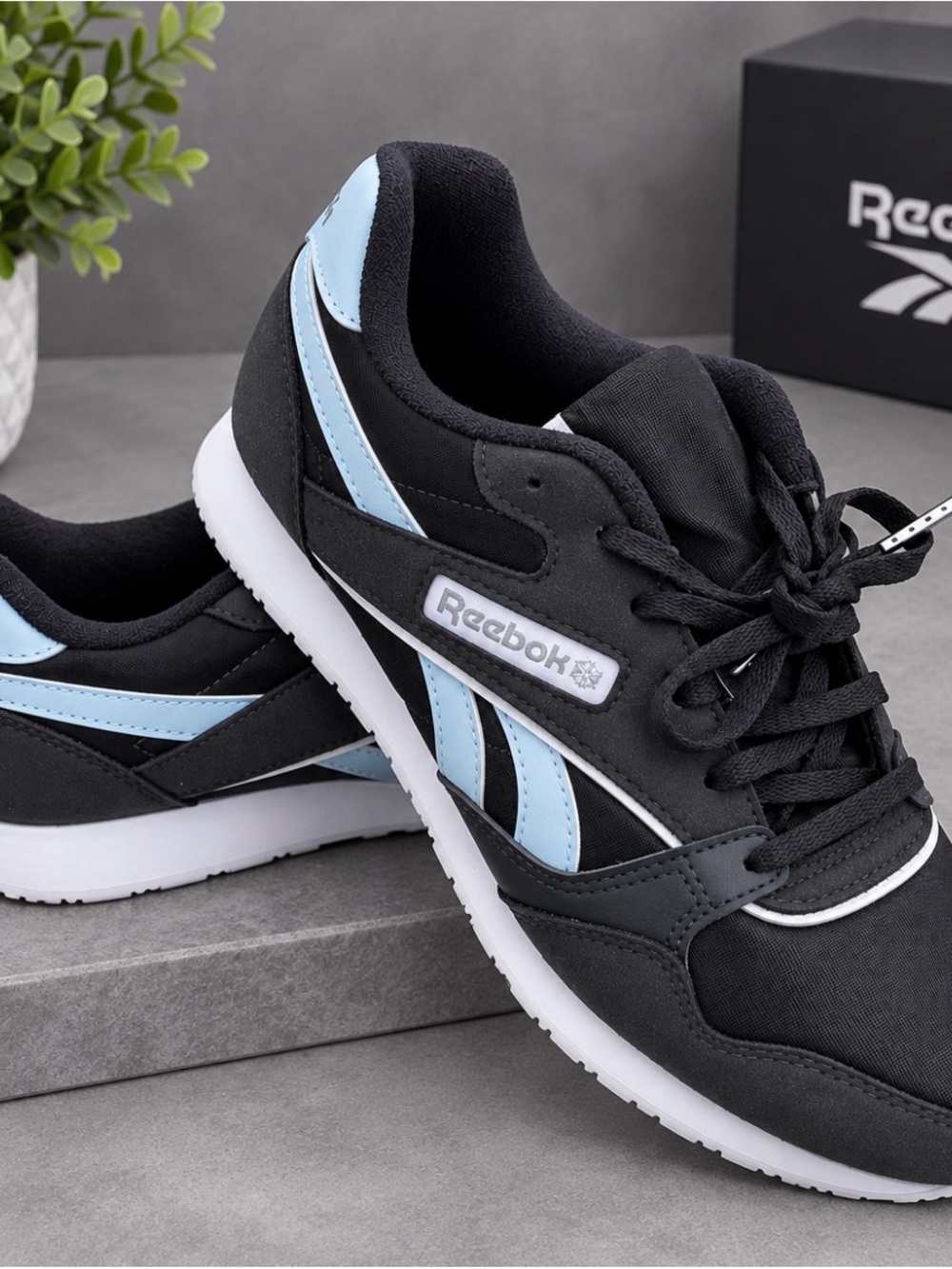 Reebok Women's Sneakers - Black & Light Blue Accents
